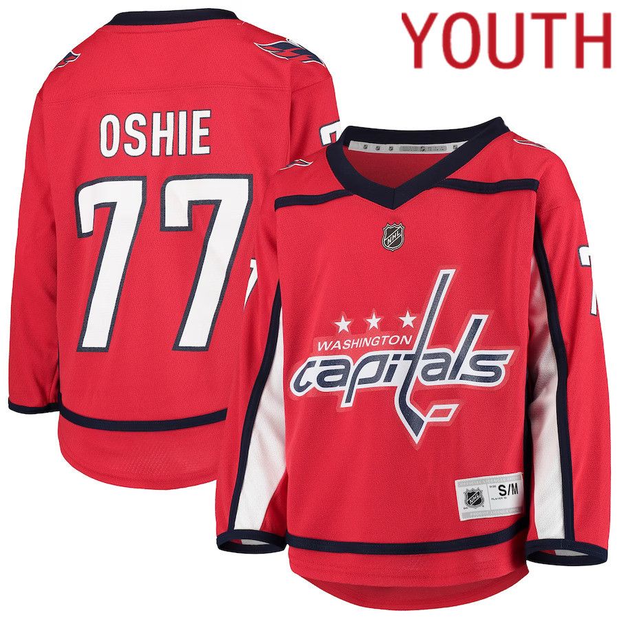 Youth Washington Capitals #77 TJ Oshie Red Home Player Replica NHL Jersey